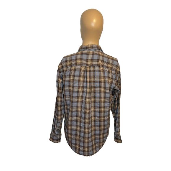 Arrow Classic Vintage Men's Brown Plaid Flannel Button Down Shirt Medium Cotton - Picture 4 of 6